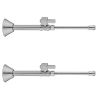 Quarter Turn Straight Pattern 1/2" Copper (Sweat Fit) x 3/8" O.D. Faucet Supply Kit with Square Lever Handle, 20" Supply Tubes, Escutcheons in Multiple Finishes - Maison&Co.