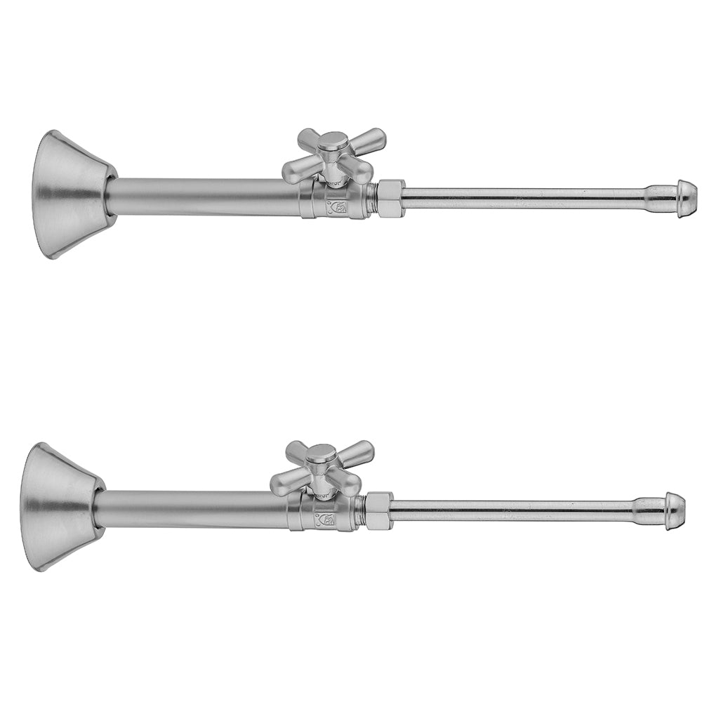 Quarter Turn Straight Pattern 1/2" Copper (Sweat Fit) x 3/8" O.D. Faucet Supply Kit with Standard Cross Handle, 20" Supply Tubes, Escutcheons in Multiple Finishes - Maison&Co.