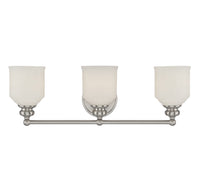 Savoy House - 8-6836-3-SN - Three Light Bath Bar - Melrose - Satin Nickel