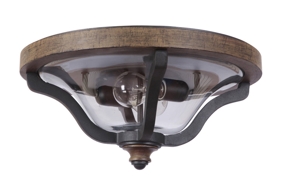 Craftmade - Z7937-TBWB - Ashwood Two Light Outdoor Flushmount in Textured Black/Whiskey Barrel Finish - Ashwood