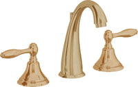 California Faucets - 6402ZBF-BBU - 8" Widespread Lavatory Faucet with Completely Finished ZeroDrain - Burnished Brass Uncoated - Mendocino