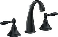 California Faucets - 6402ZB-CB - 8" Widespread Lavatory Faucet with ZeroDrain - Carbon (PVD) - Mendocino