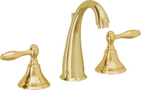 California Faucets - 6402ZBF-LPG - 8" Widespread Lavatory Faucet with Completely Finished ZeroDrain - Lifetime Polished Gold (PVD) - Mendocino