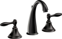 California Faucets - 6402ZBF-MBLK - 8" Widespread Lavatory Faucet with Completely Finished ZeroDrain - Matte Black - Mendocino