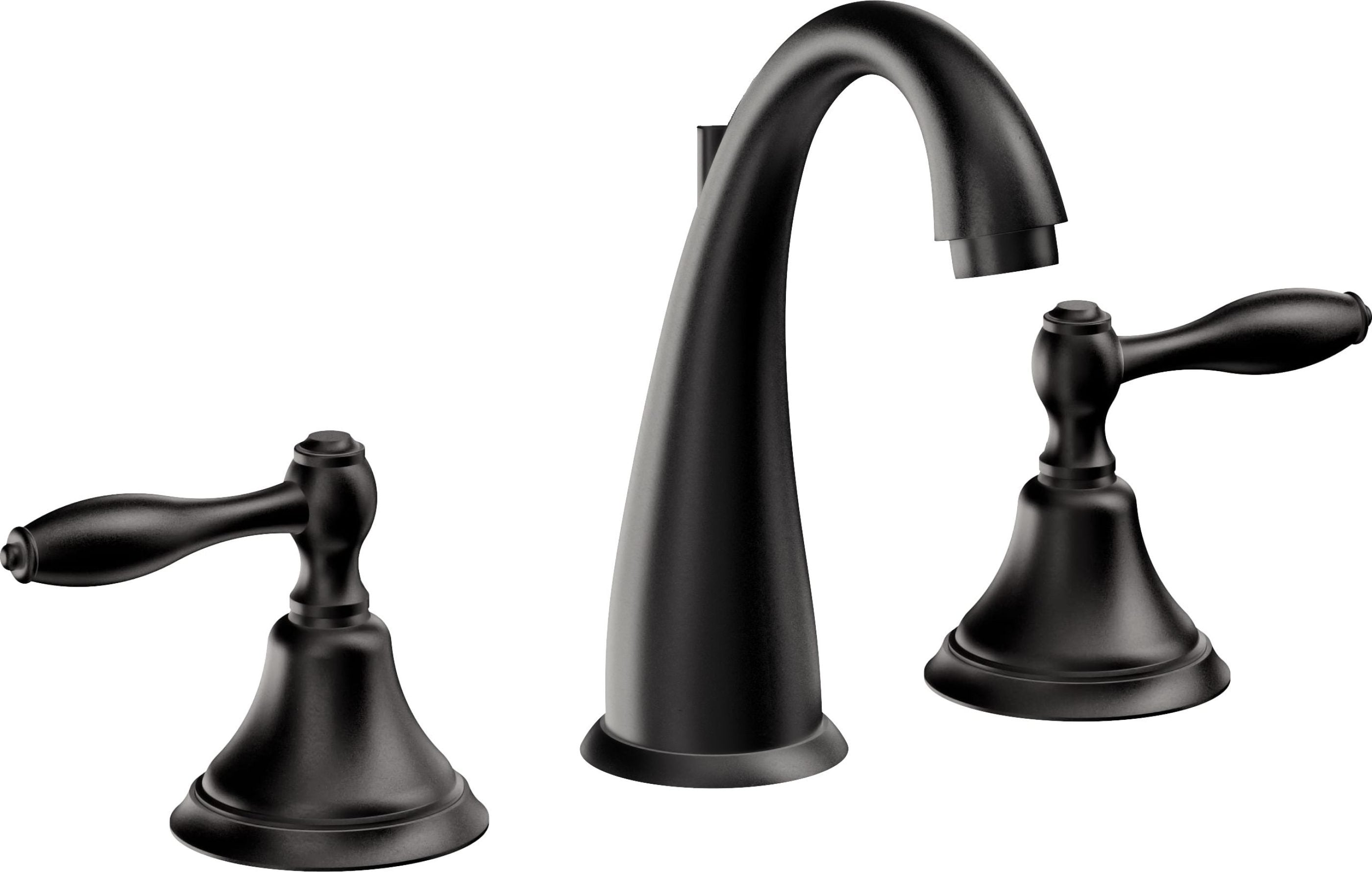 California Faucets - 6402ZBF-MBLK - 8" Widespread Lavatory Faucet with Completely Finished ZeroDrain - Matte Black - Mendocino