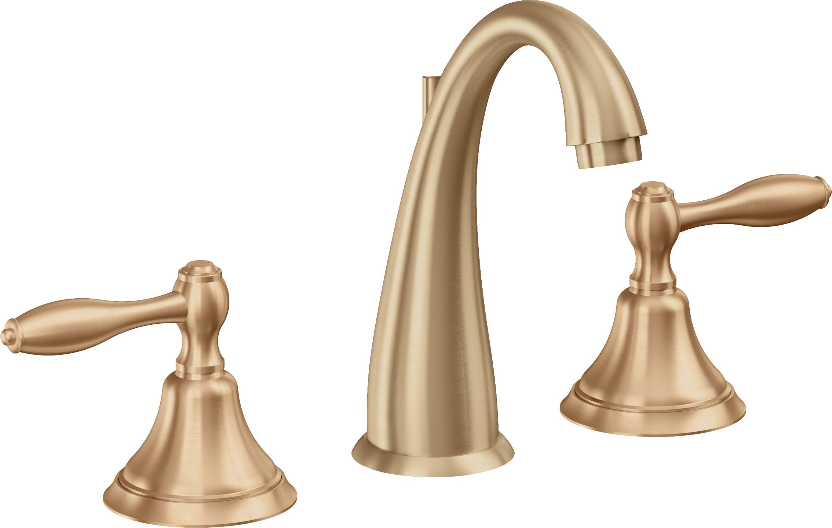 California Faucets - 6402ZBF-SBZ - 8" Widespread Lavatory Faucet with Completely Finished ZeroDrain - Satin Bronze (PVD) - Mendocino