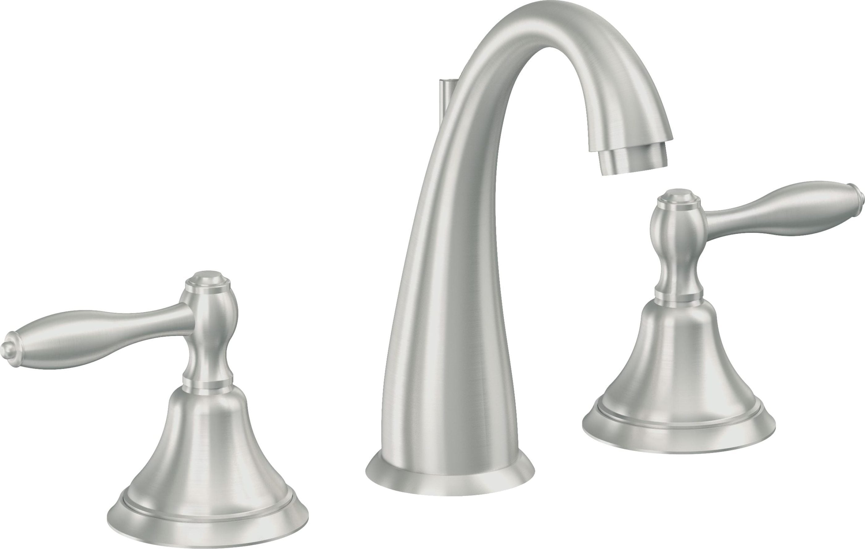 California Faucets - 6402ZBF-SC - 8" Widespread Lavatory Faucet with Completely Finished ZeroDrain - Satin Chrome (PVD) - Mendocino