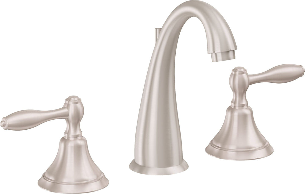 California Faucets - 6402ZBF-SN - 8" Widespread Lavatory Faucet with Completely Finished ZeroDrain - Satin Nickel  - Mendocino