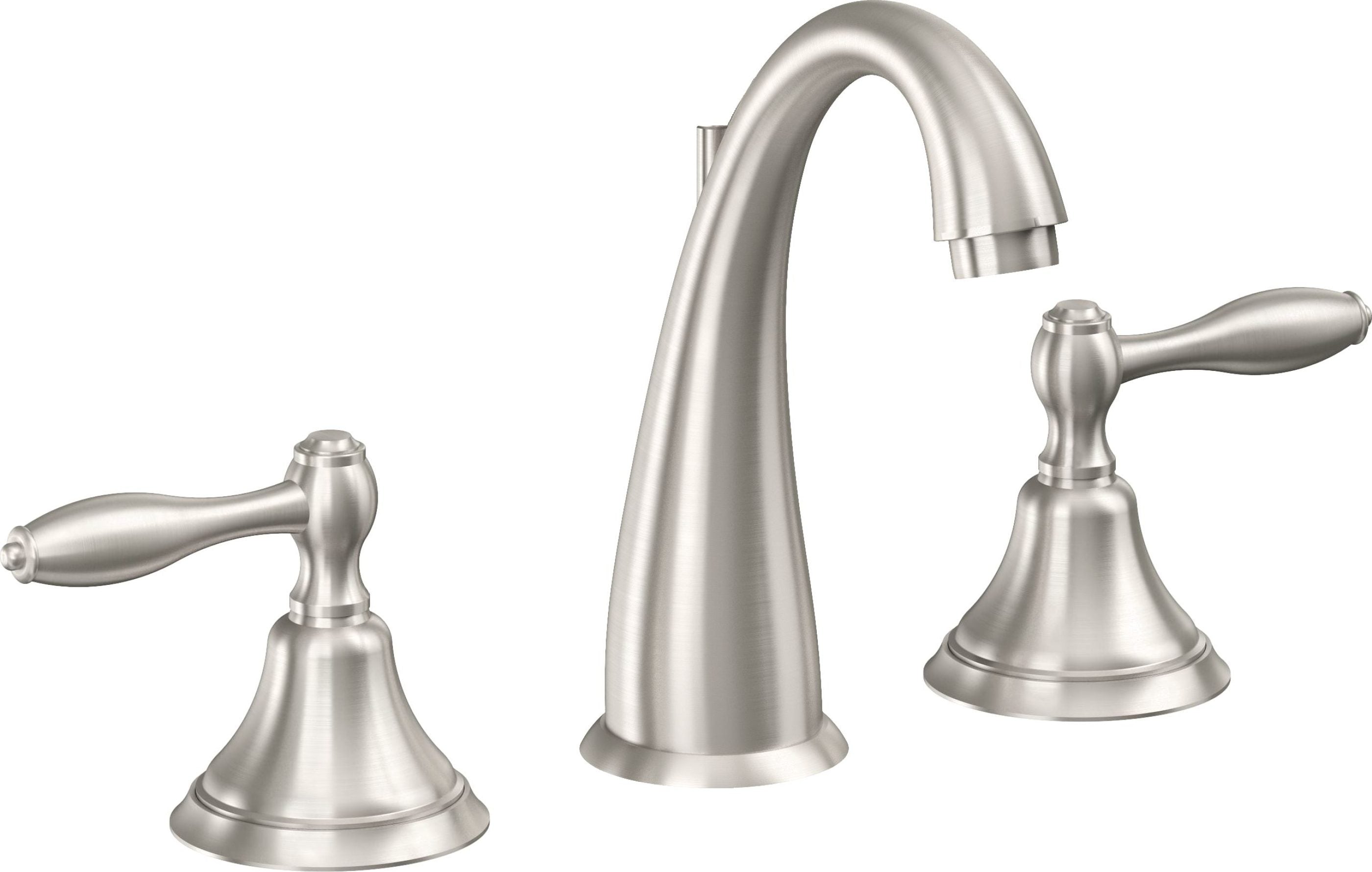 California Faucets - 6402ZBF-USS - 8" Widespread Lavatory Faucet with Completely Finished ZeroDrain - Ultra Stainless Steel (PVD) - Mendocino