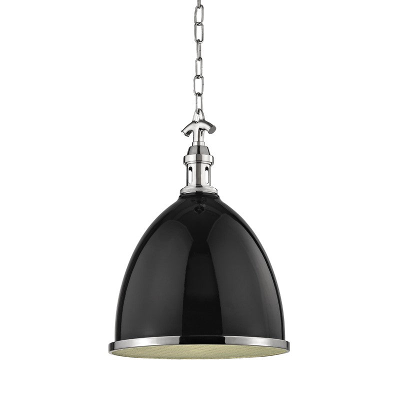 Hudson Valley - 7714-BPN - One Light Pendant - Viceroy - Black/Polished Nickel