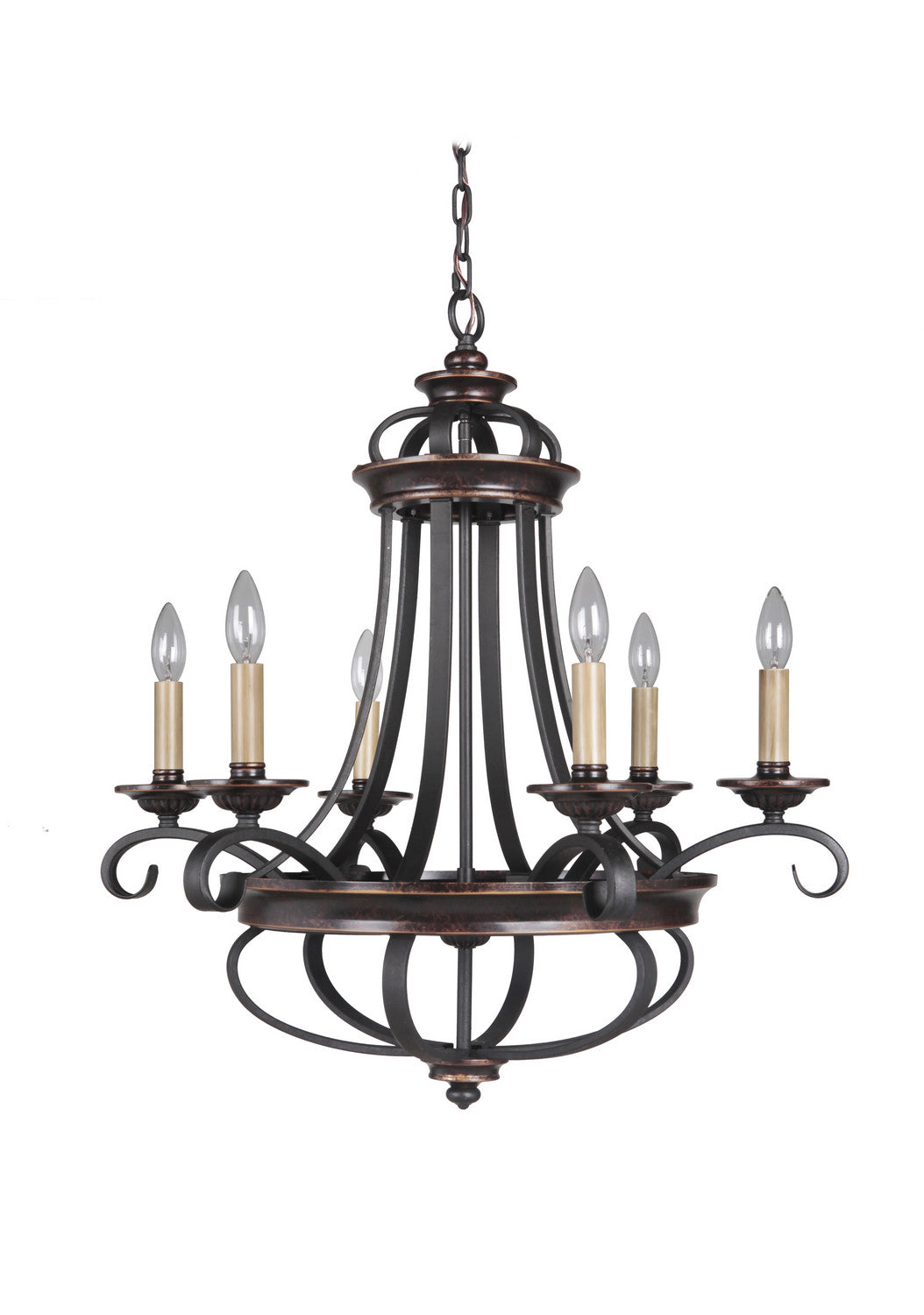 Craftmade - 38726-AGTB - Stafford Six Light Chandelier in Aged Bronze/Textured Black Finish - Stafford