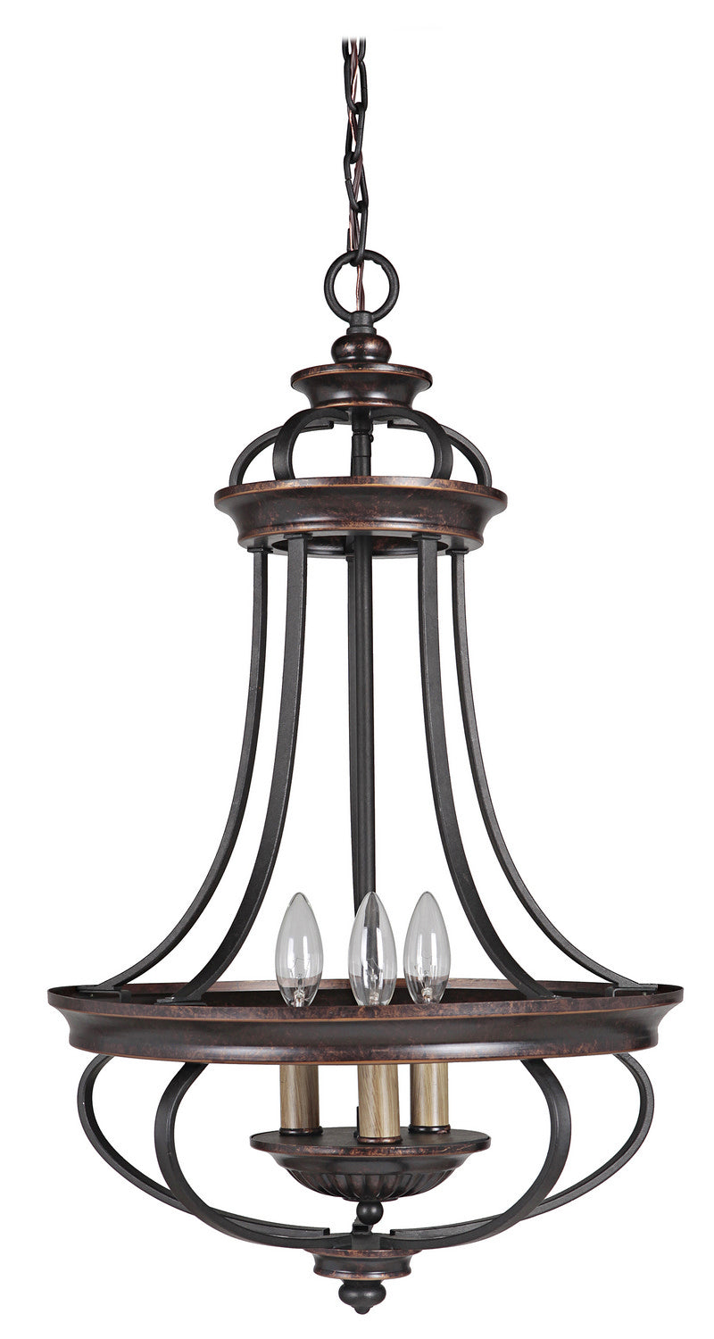 Craftmade - 38733-AGTB - Stafford Three Light Foyer Chandelier in Aged Bronze/Textured Black Finish - Stafford