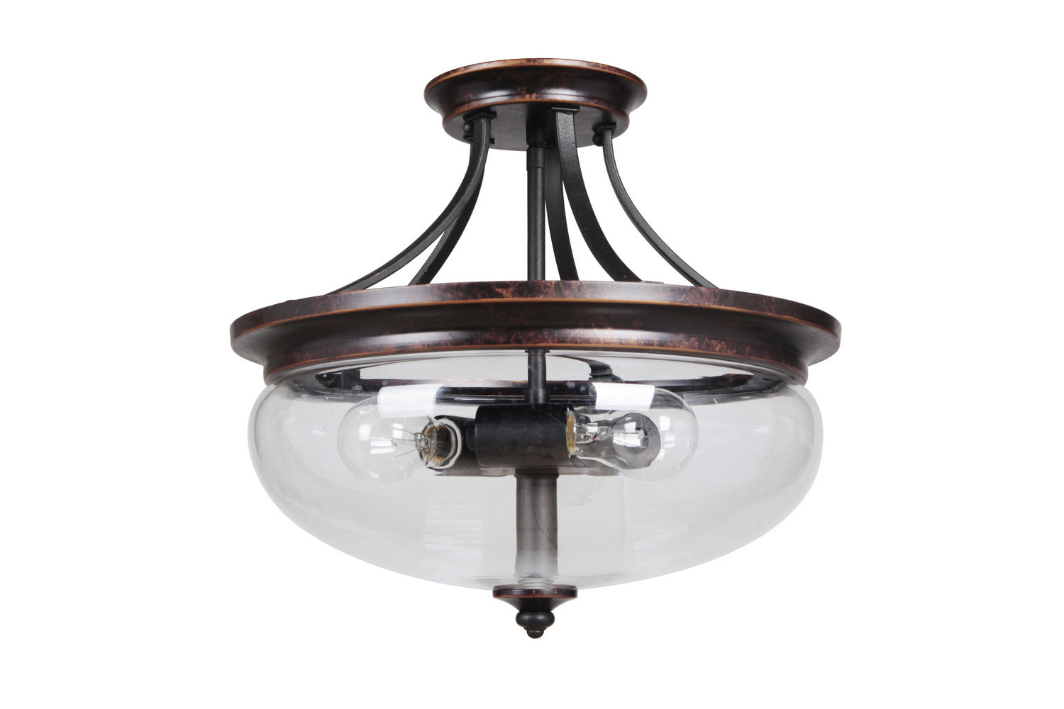 Craftmade - 38753-AGTB - Stafford Three Light Semi Flush Mount in Aged Bronze/Textured Black Finish - Stafford