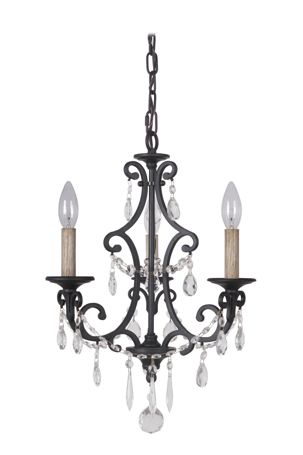 Craftmade - 38923-MBK - Bentley Three Light Chandelier in Matte Black Finish - Bentley