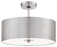 George Kovacs - P5747-084 - Three Light Semi Flush Mount - Grid - Brushed Nickel