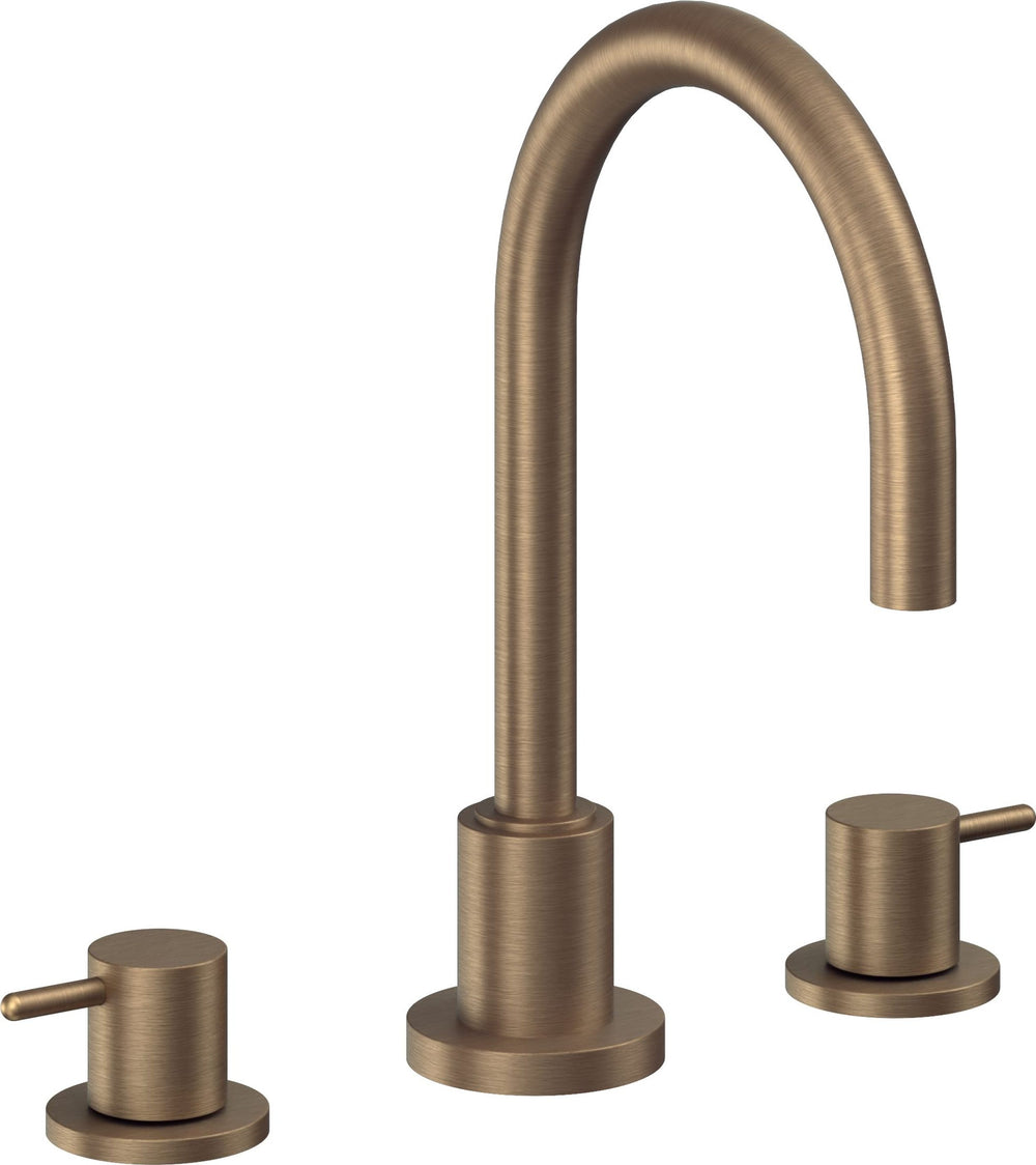 California Faucets - 6202ZB-ABF - 8" Widespread Lavatory Faucet with ZeroDrain - Antique Brass Flat - Avalon