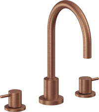 California Faucets - 6202ZBF-ACF - 8" Widespread Lavatory Faucet with Completely Finished ZeroDrain - Antique Copper Flat - Avalon