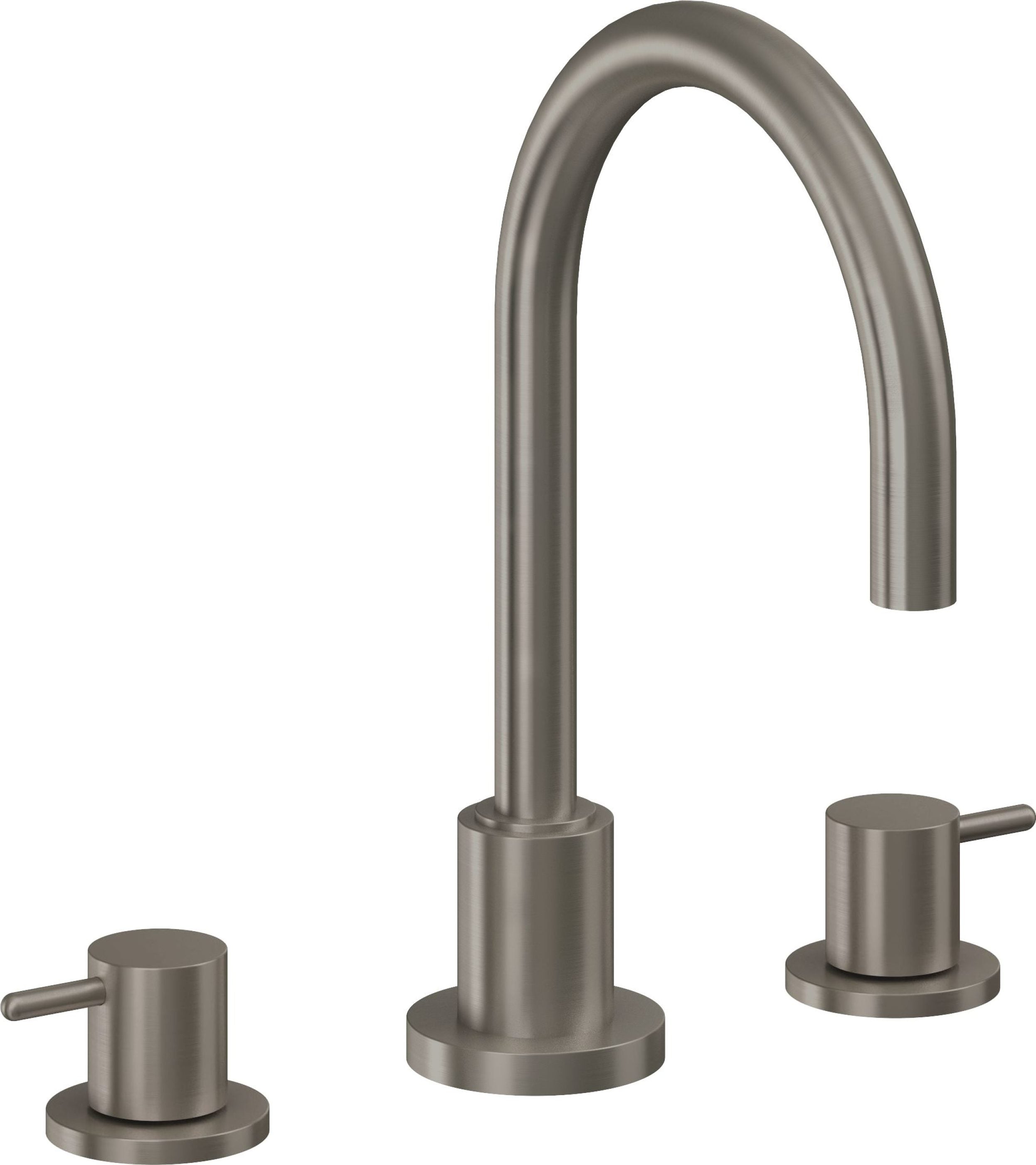 California Faucets - 6202ZBF-GRP - 8" Widespread Lavatory Faucet with Completely Finished ZeroDrain - Graphite (PVD) - Avalon