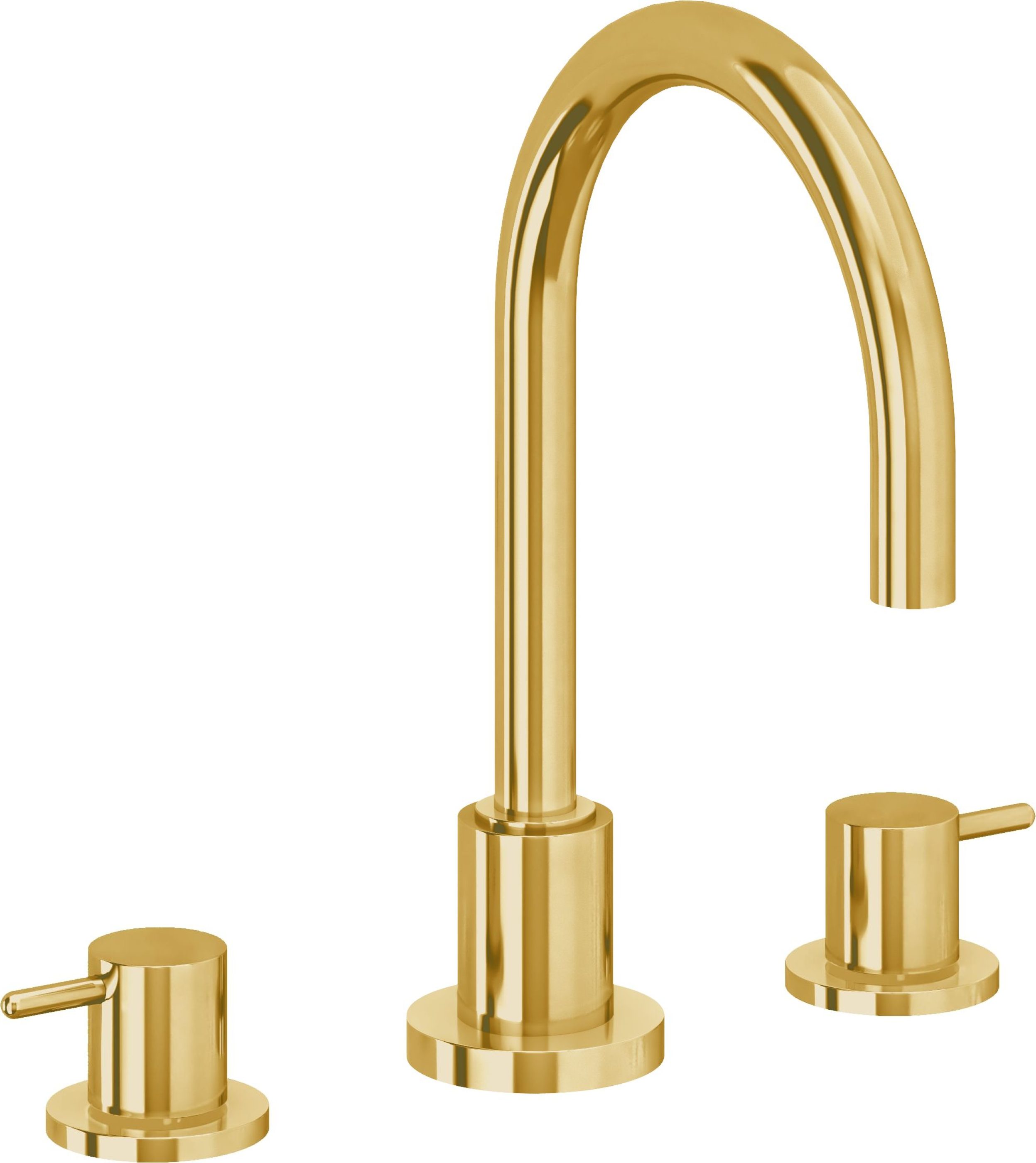 California Faucets - 6202ZBF-LPG - 8" Widespread Lavatory Faucet with Completely Finished ZeroDrain - Lifetime Polished Gold (PVD) - Avalon