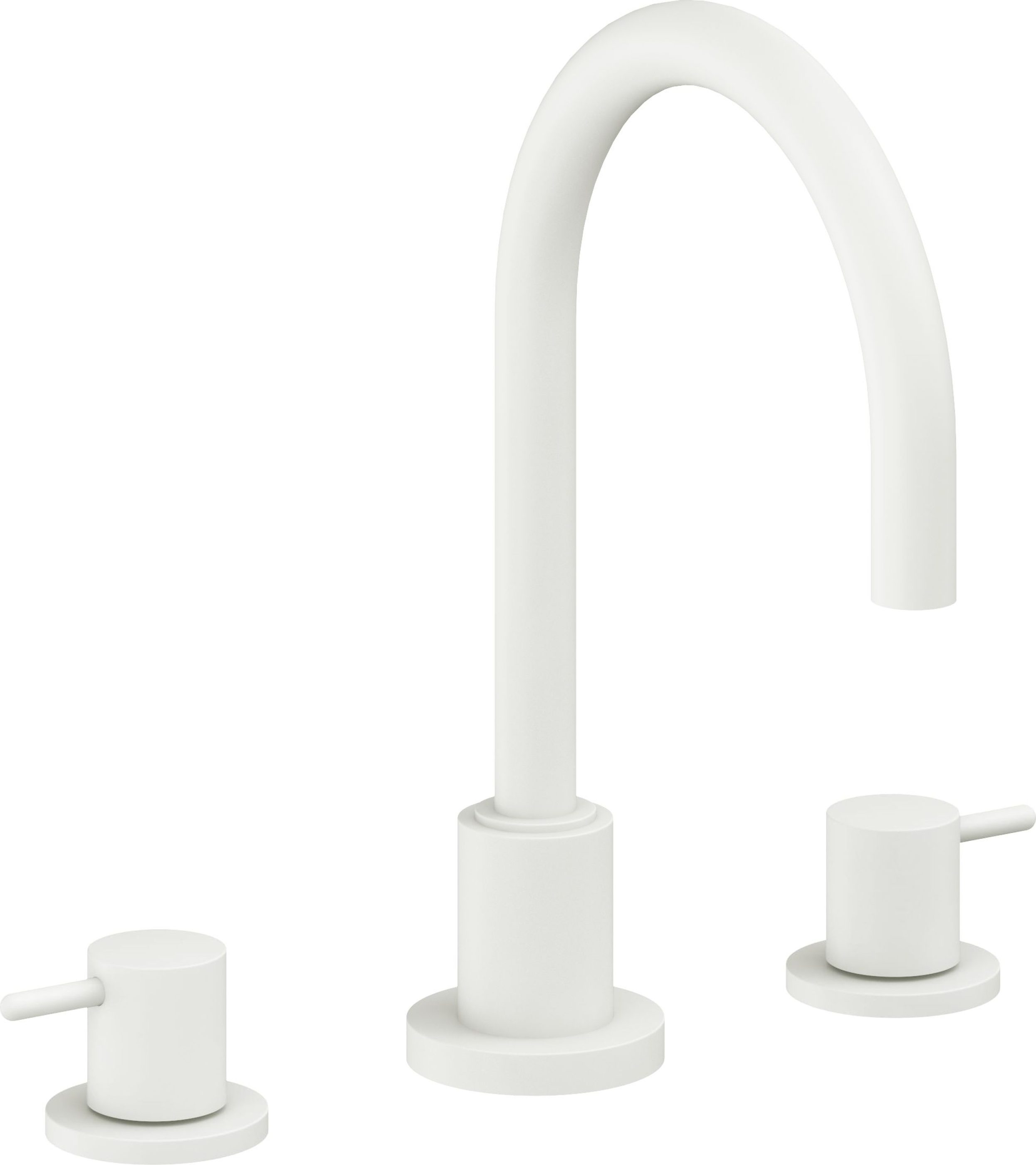 California Faucets - 6202ZBF-MWHT - 8" Widespread Lavatory Faucet with Completely Finished ZeroDrain - Matte White - Avalon