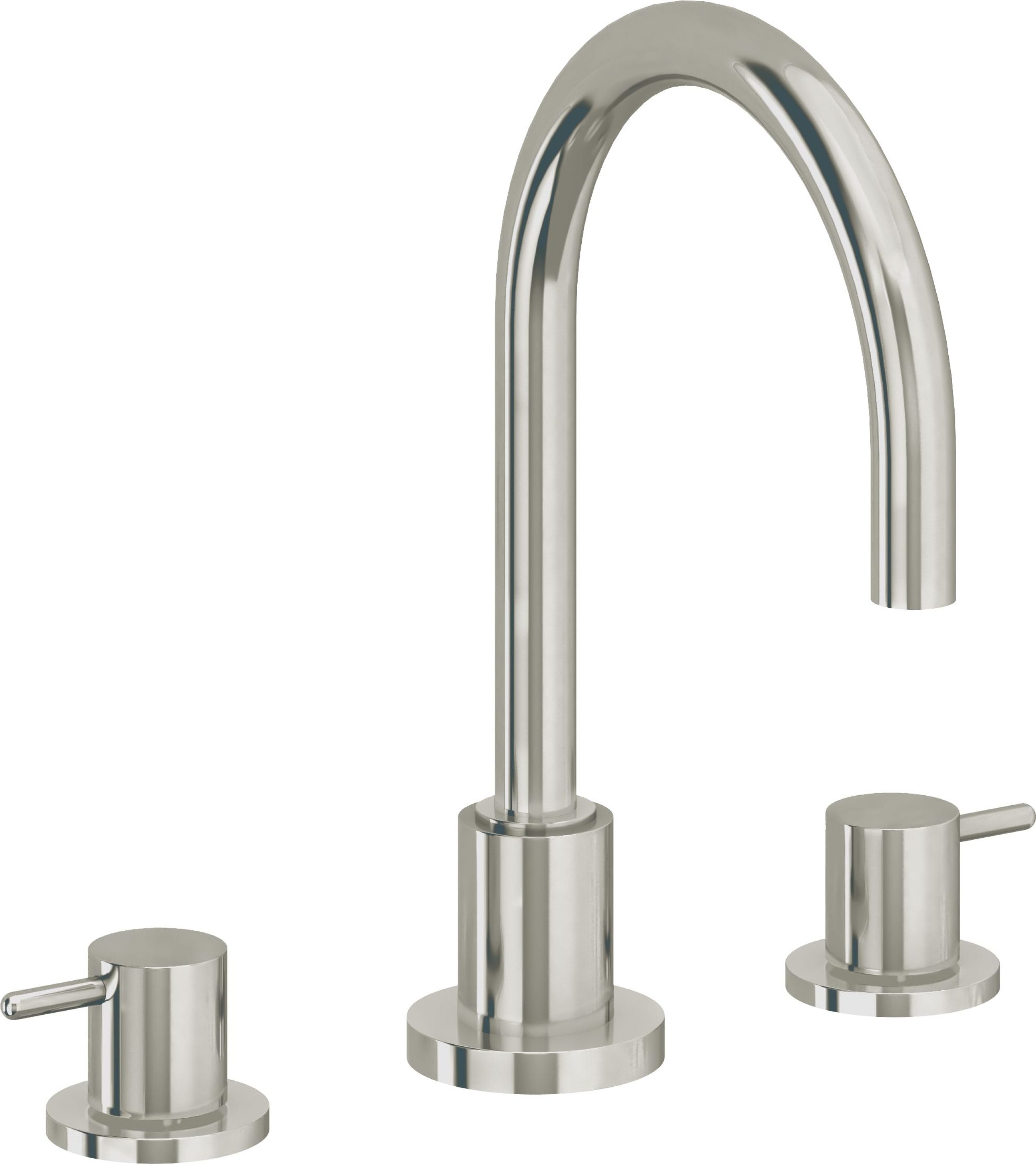 California Faucets - 6202ZBF-PN - 8" Widespread Lavatory Faucet with Completely Finished ZeroDrain - Polished Nickel (PVD) - Avalon