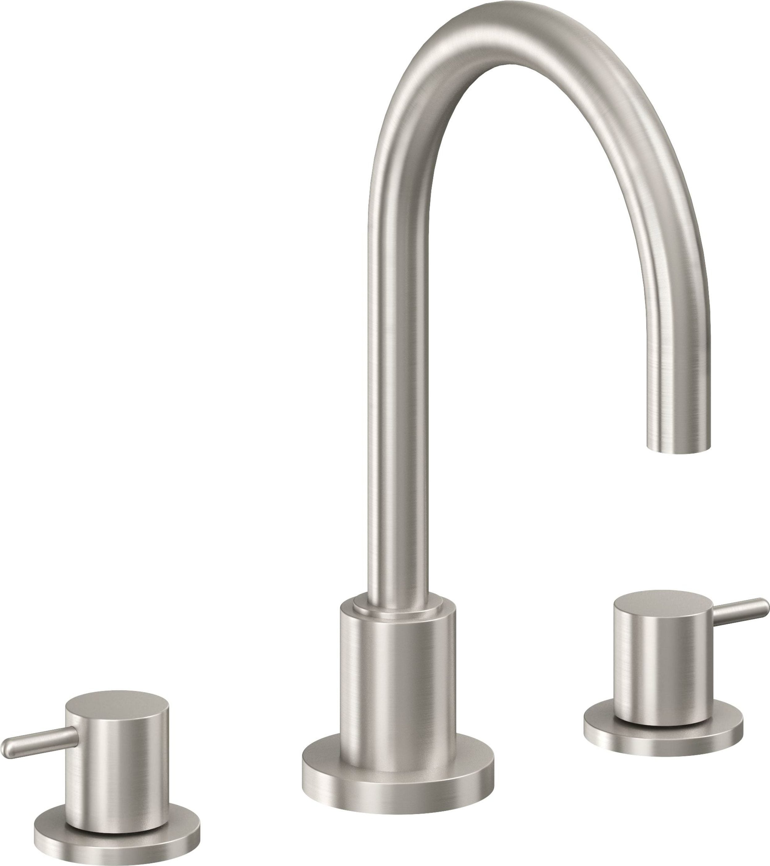 California Faucets - 6202ZBF-USS - 8" Widespread Lavatory Faucet with Completely Finished ZeroDrain - Ultra Stainless Steel (PVD) - Avalon