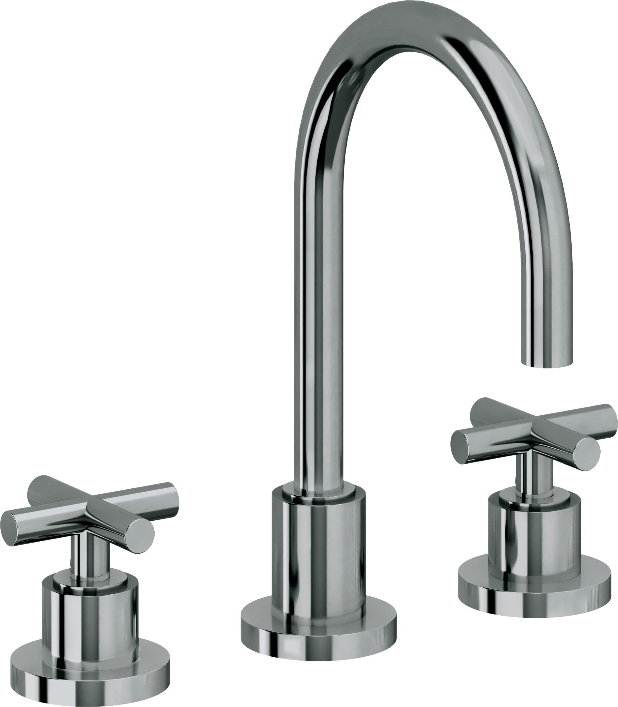 California Faucets - 6502ZBF-BLKN - 8" Widespread Lavatory Faucet with Completely Finished ZeroDrain - Black Nickel (PVD) - Tiburon