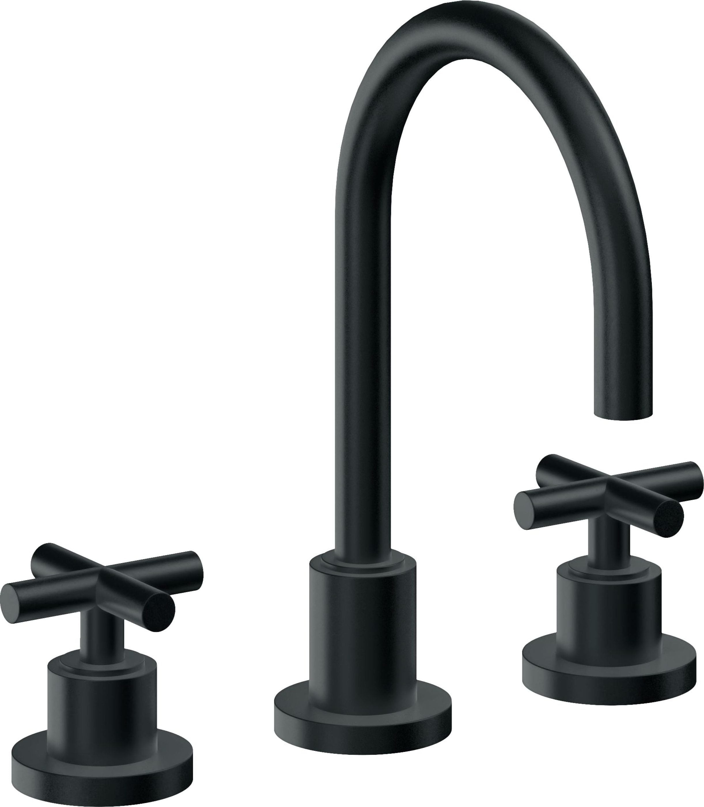 California Faucets - 6502ZBF-CB - 8" Widespread Lavatory Faucet with Completely Finished ZeroDrain - Carbon (PVD) - Tiburon