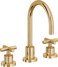 California Faucets - 6502ZB-FRG - 8" Widespread Lavatory Faucet with ZeroDrain - French Gold (PVD) - Tiburon