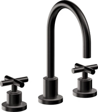 California Faucets - 6502ZBF-MBLK - 8" Widespread Lavatory Faucet with Completely Finished ZeroDrain - Matte Black - Tiburon