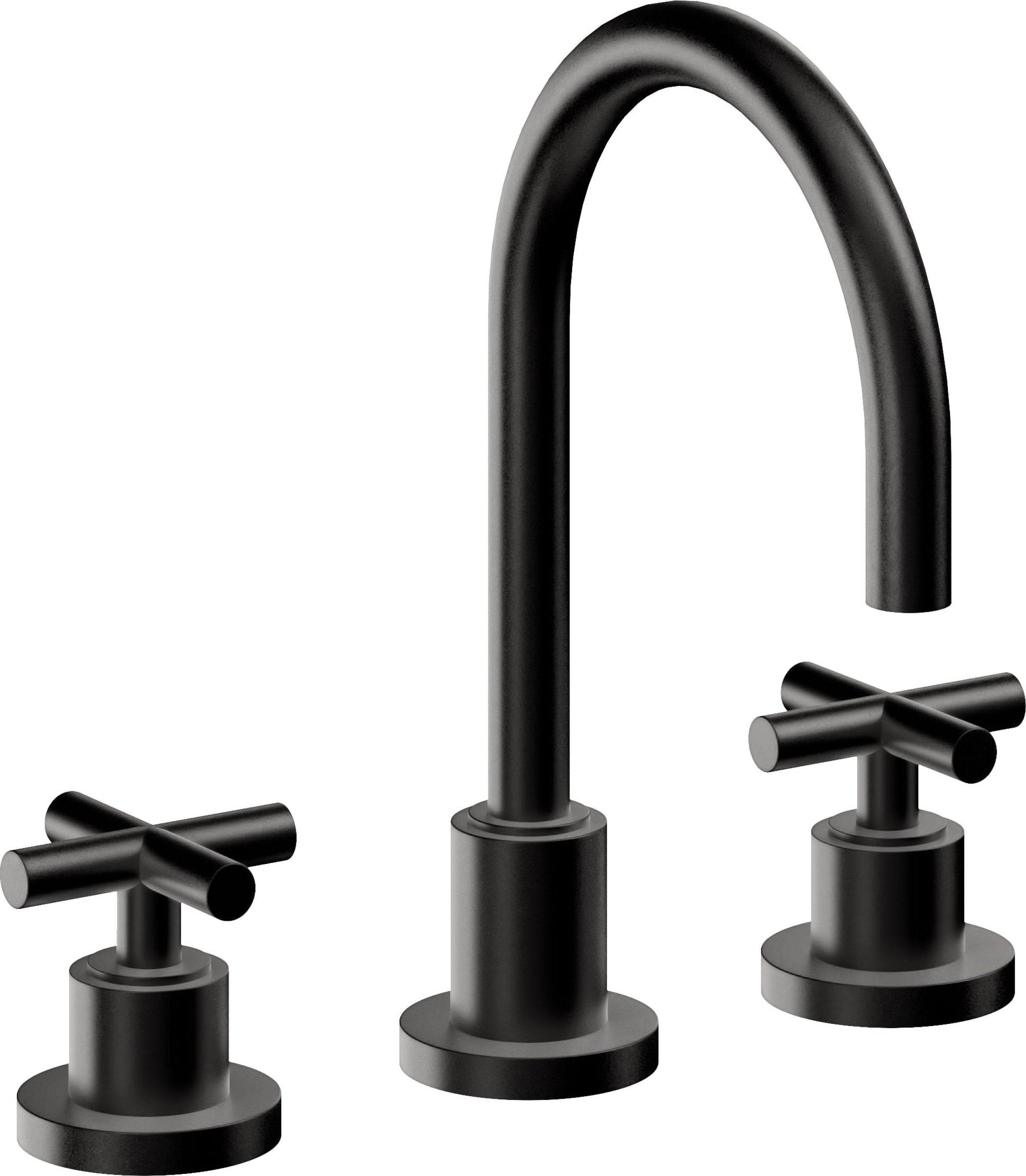 California Faucets - 6502ZBF-MBLK - 8" Widespread Lavatory Faucet with Completely Finished ZeroDrain - Matte Black - Tiburon