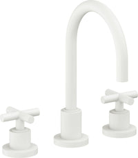 California Faucets - 6502ZB-MWHT - 8" Widespread Lavatory Faucet with ZeroDrain - Matte White - Tiburon