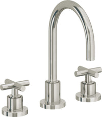 California Faucets - 6502ZBF-PN - 8" Widespread Lavatory Faucet with Completely Finished ZeroDrain - Polished Nickel (PVD) - Tiburon