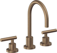 California Faucets - 6602ZB-ABF - 8" Widespread Lavatory Faucet with ZeroDrain - Antique Brass Flat - Tiburon