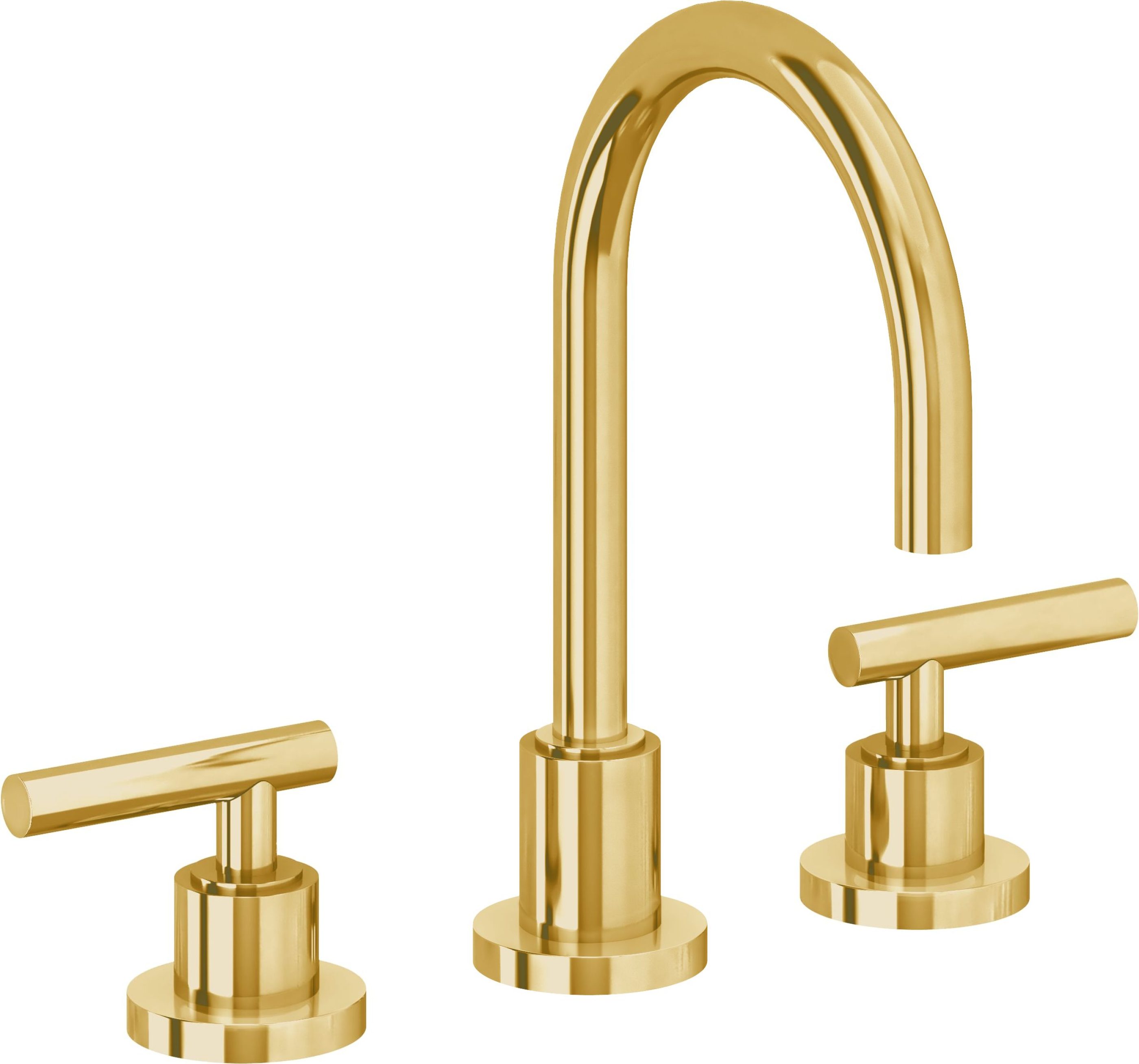 California Faucets - 6602ZBF-LPG - 8" Widespread Lavatory Faucet with Completely Finished ZeroDrain - Lifetime Polished Gold (PVD) - Tiburon