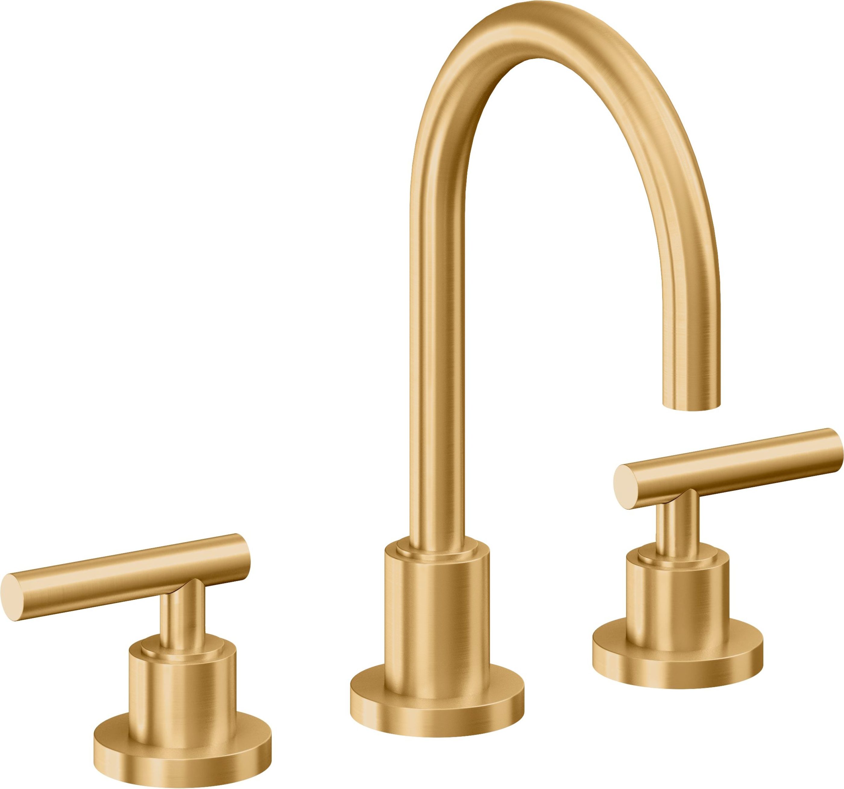 California Faucets - 6602ZBF-LSG - 8" Widespread Lavatory Faucet with Completely Finished ZeroDrain - Lifetime Satin Gold (PVD) - Tiburon