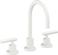 California Faucets - 6602ZBF-MWHT - 8" Widespread Lavatory Faucet with Completely Finished ZeroDrain - Matte White - Tiburon