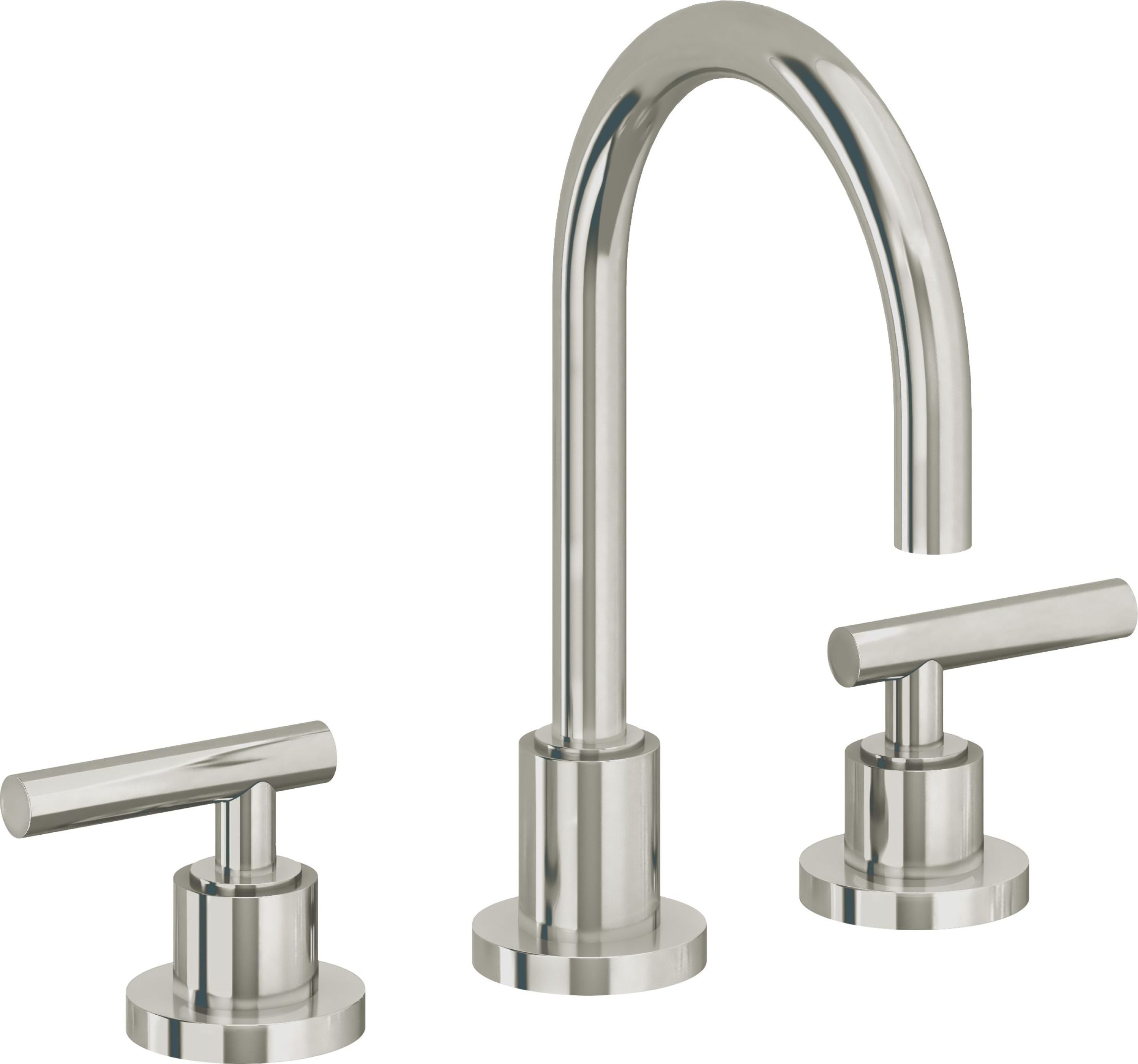 California Faucets - 6602ZB-PN - 8" Widespread Lavatory Faucet with ZeroDrain - Polished Nickel (PVD) - Tiburon