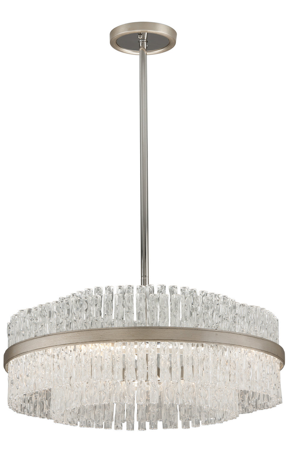 Corbett Lighting - 204-46-SL/SS - Eight Light Chandelier - Chime - Silver Leaf Polished Stainless