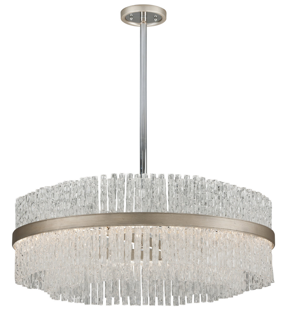 Corbett Lighting - 204-48 - 12 Light Chandelier - Chime - Silver Leaf Polished Stainless