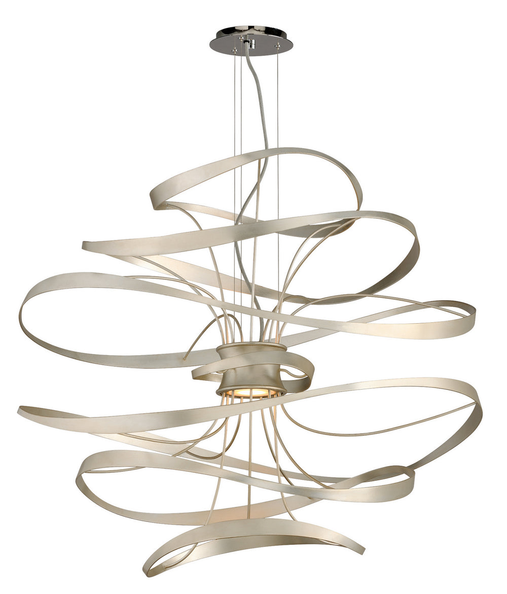 Corbett Lighting - 213-43-SL/SS - LED Chandelier - Calligraphy - Silver Leaf Polished Stainless