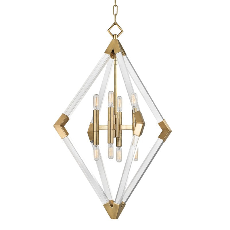 Hudson Valley - 4623-AGB - Eight Light Pendant - Lyons - Aged Brass