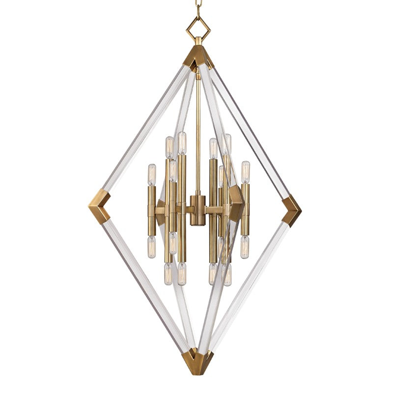 Hudson Valley - 4630-AGB - 16 Light Pendant - Lyons - Aged Brass