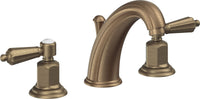 California Faucets - 6802ZB-ABF - 8" Widespread Lavatory Faucet with ZeroDrain - Antique Brass Flat - San Clemente