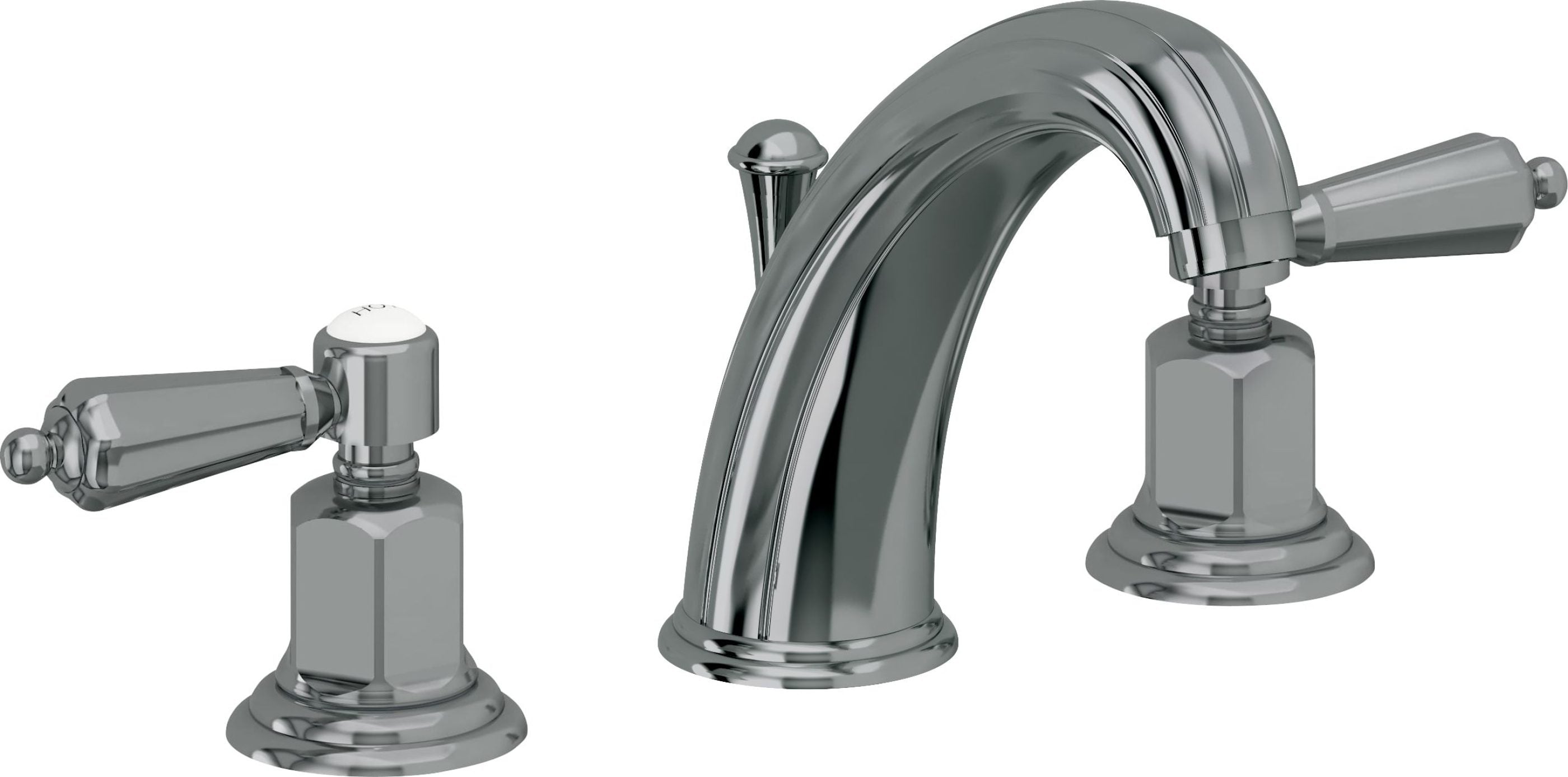 California Faucets - 6802ZBF-BLKN - 8" Widespread Lavatory Faucet with Completely Finished ZeroDrain - Black Nickel (PVD) - San Clemente