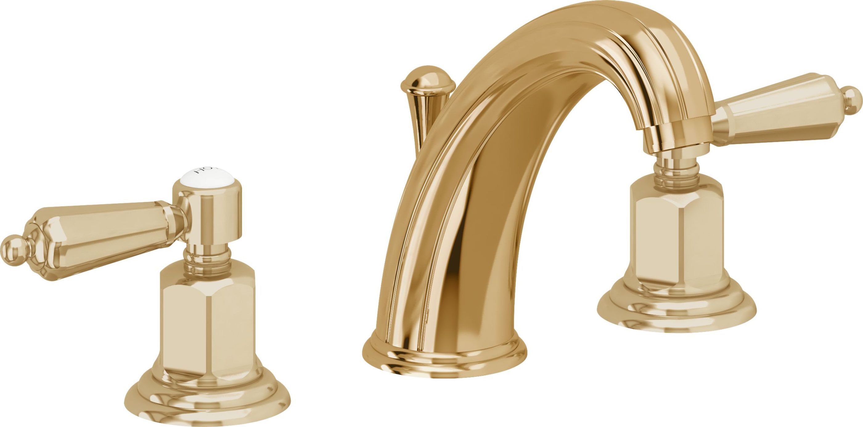 California Faucets - 6802ZBF-FRG - 8" Widespread Lavatory Faucet with Completely Finished ZeroDrain - French Gold (PVD) - San Clemente