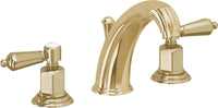 California Faucets - 6802ZB-PBU - 8" Widespread Lavatory Faucet with ZeroDrain - Polished Brass Uncoated - San Clemente