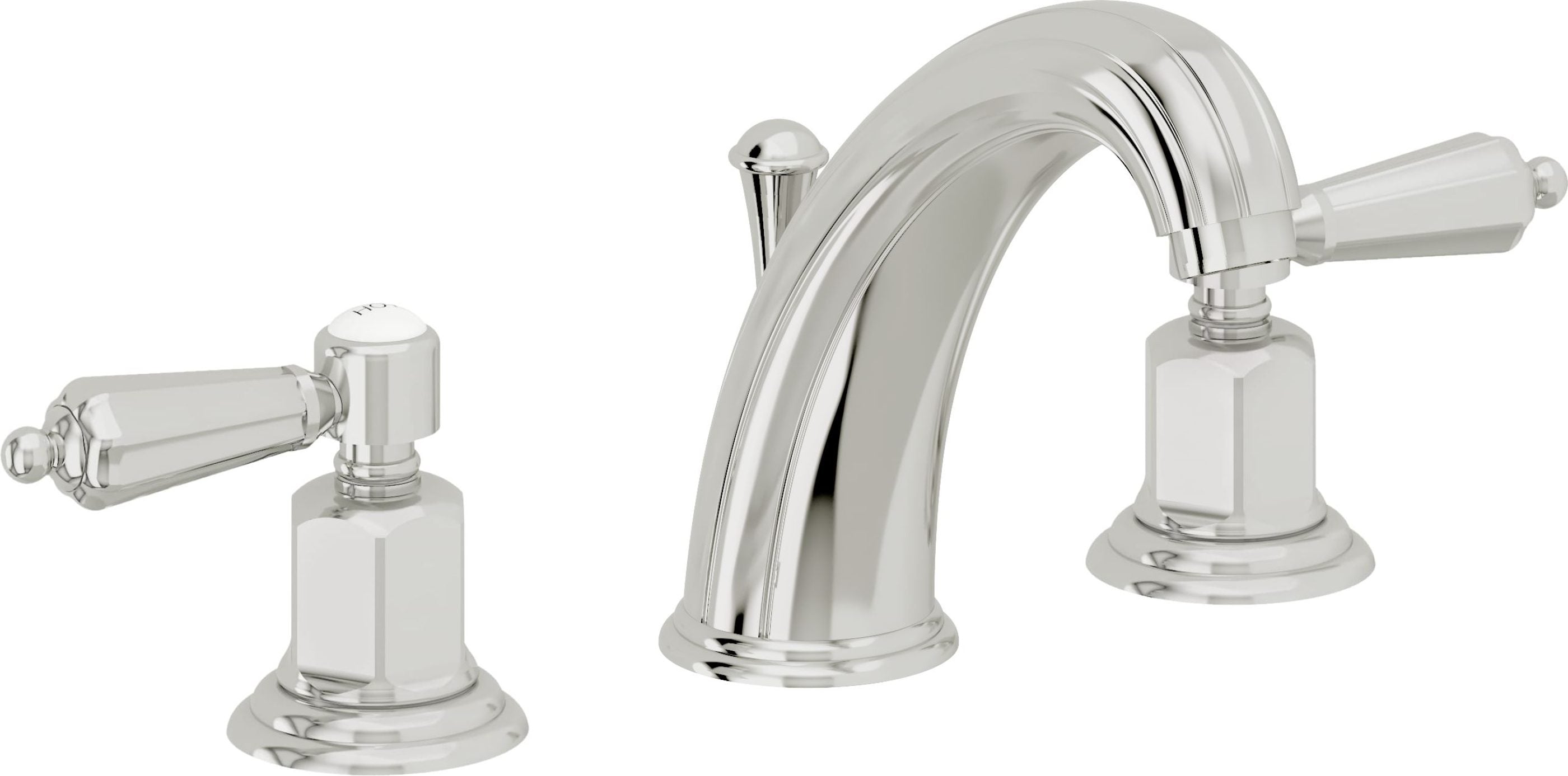 California Faucets - 6802ZBF-PC - 8" Widespread Lavatory Faucet with Completely Finished ZeroDrain - Polished Chrome - San Clemente