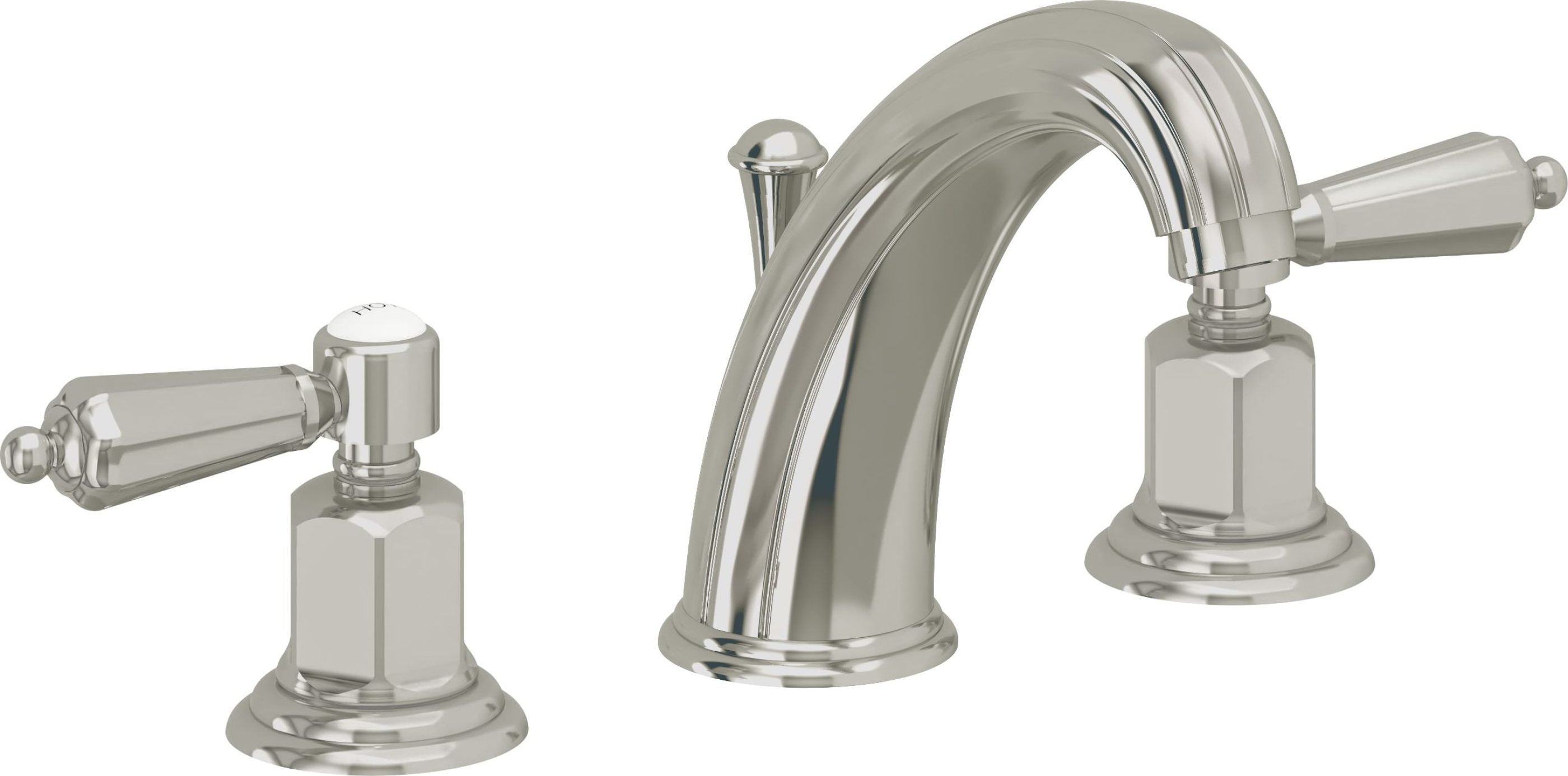 California Faucets - 6802ZB-PN - 8" Widespread Lavatory Faucet with ZeroDrain - Polished Nickel (PVD) - San Clemente