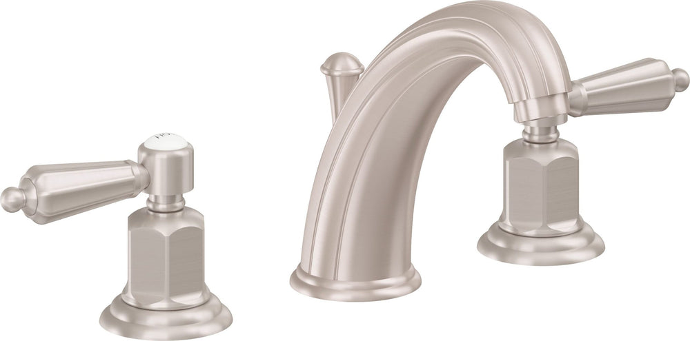 California Faucets - 6802ZBF-SN - 8" Widespread Lavatory Faucet with Completely Finished ZeroDrain - Satin Nickel  - San Clemente